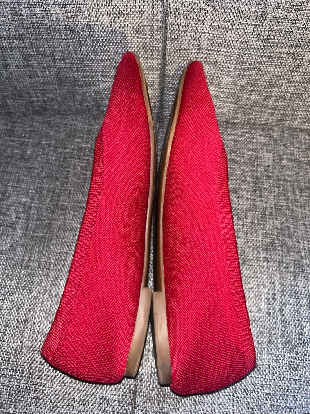 Kelly & Katie Pointed Knit Ballet Flats in Red - Picture 5 of 7